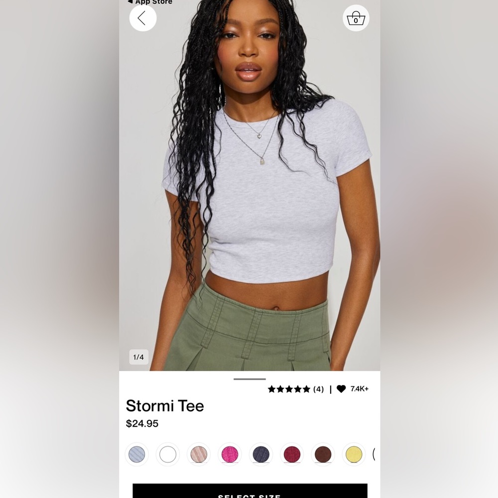 GARAGE cropped grey baby tee
